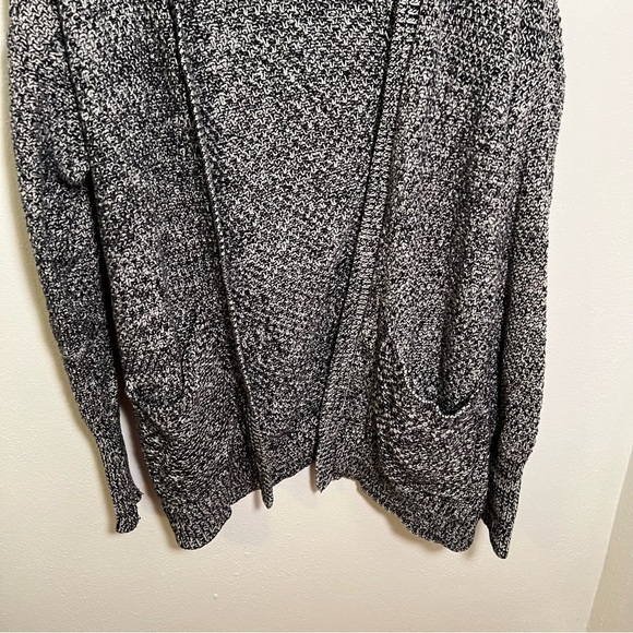 Abercrombie & Fitch Open Front Cardigan Marled Black White L - Picture 3 of 11